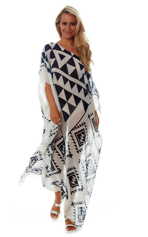 F4759 Kaftan Pareo Sarongs Cover-Up Chiffon Beach Dress
